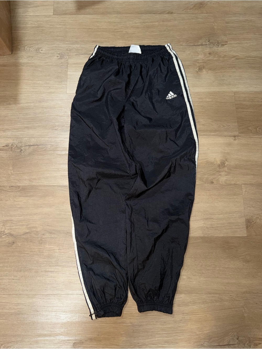 adidas Black Track Pants with White Side Stripes and Logo